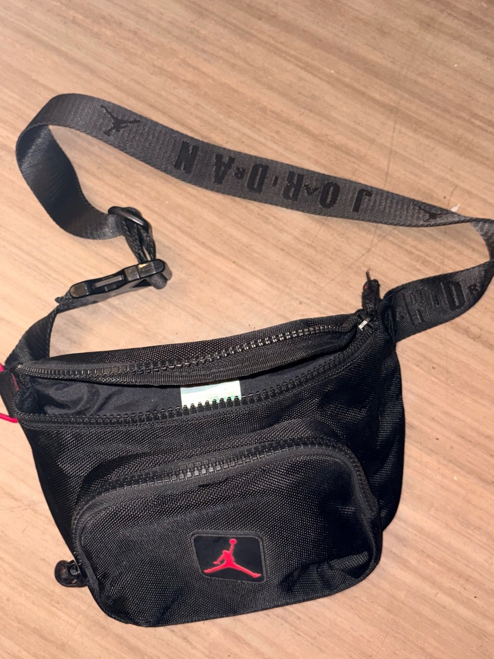 Jordan Black Waist Pack with Red Jumpman Accent